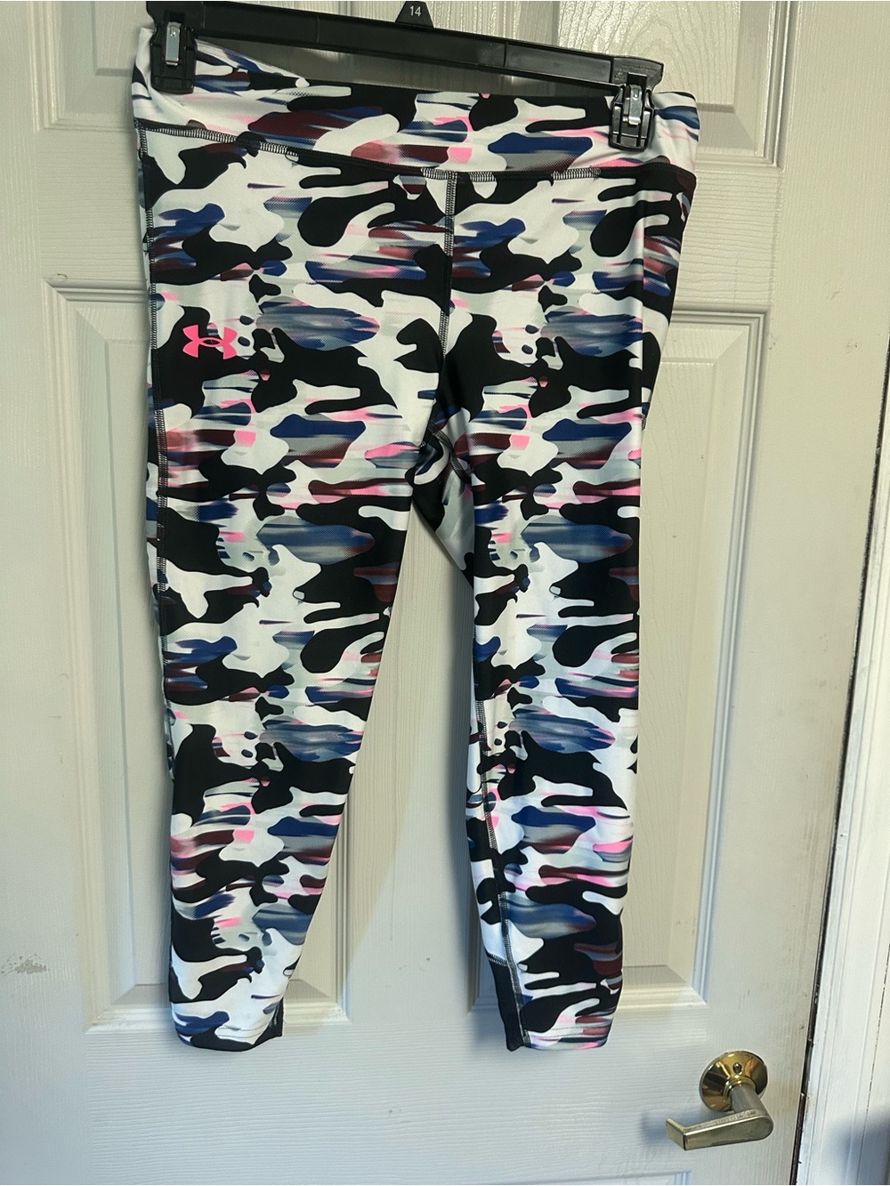 Under Armour Girls Multicolor Camo Leggings - Black, Pink, Blue
